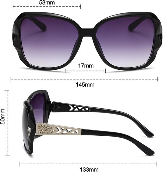4 Stks Vrouwen Grote Vintage Mode Dames Zonnebril UV400 Oversized Gepolariseerde Zonnebril — afbeelding 3