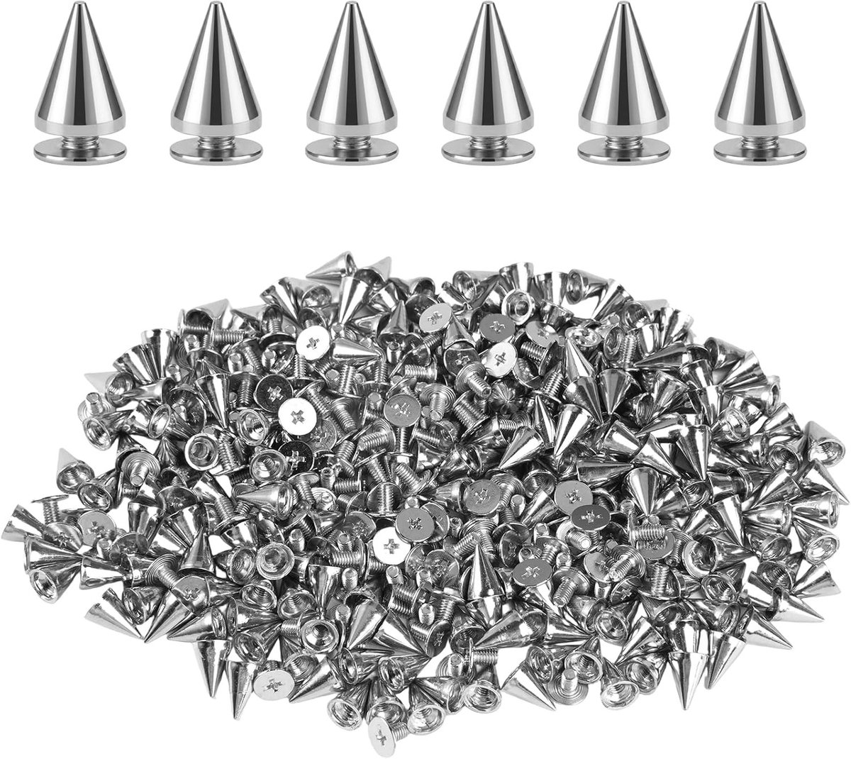 Klinknagelset voor Lederhandwerk, 200 Stuks, 7 x 10 cm, Zilver - Perfect voor Kleding, Tassen en Schoenen