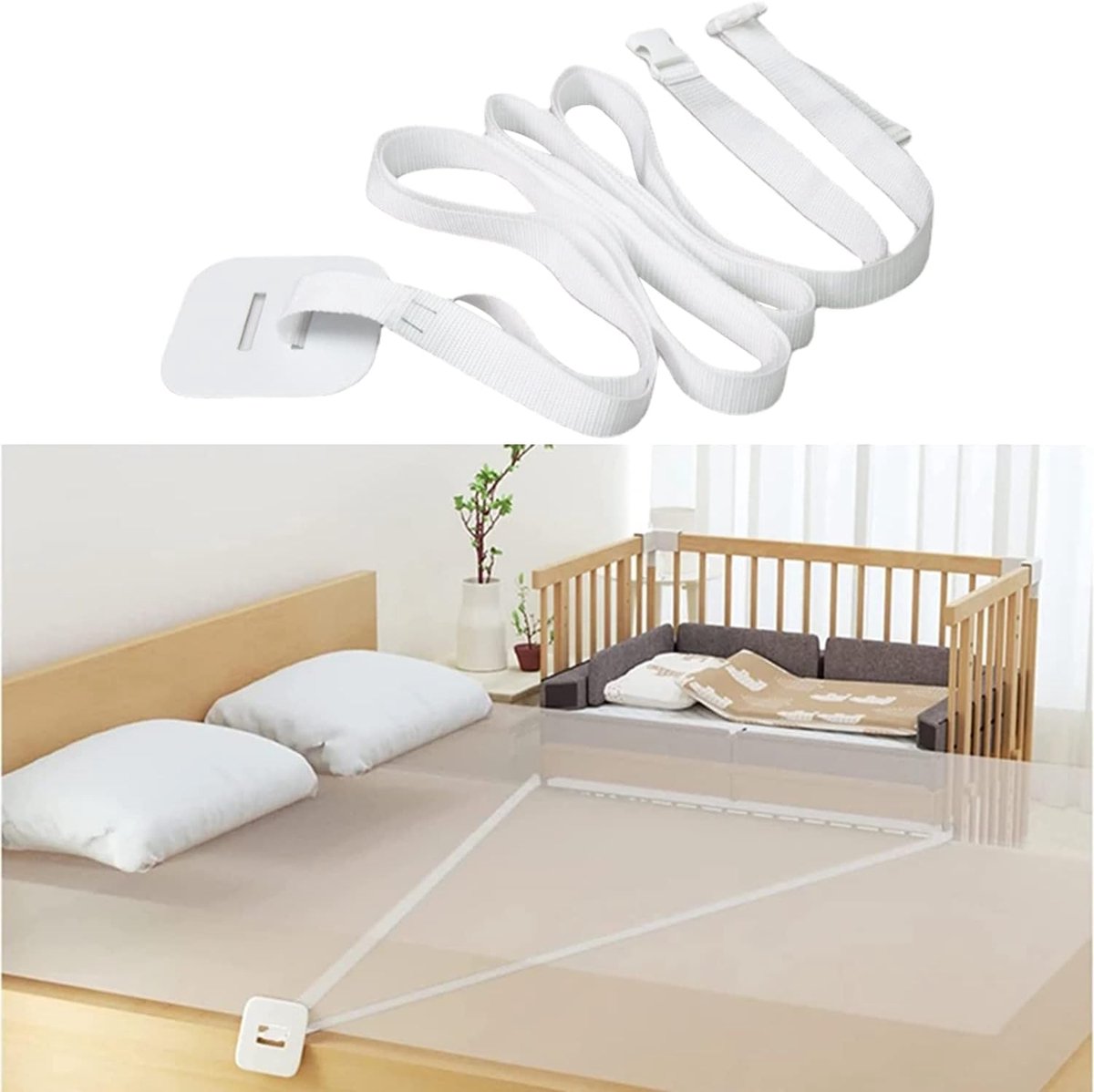Riem voor babybed, riem voor boxspringbedden, 8 m, bijzetbed