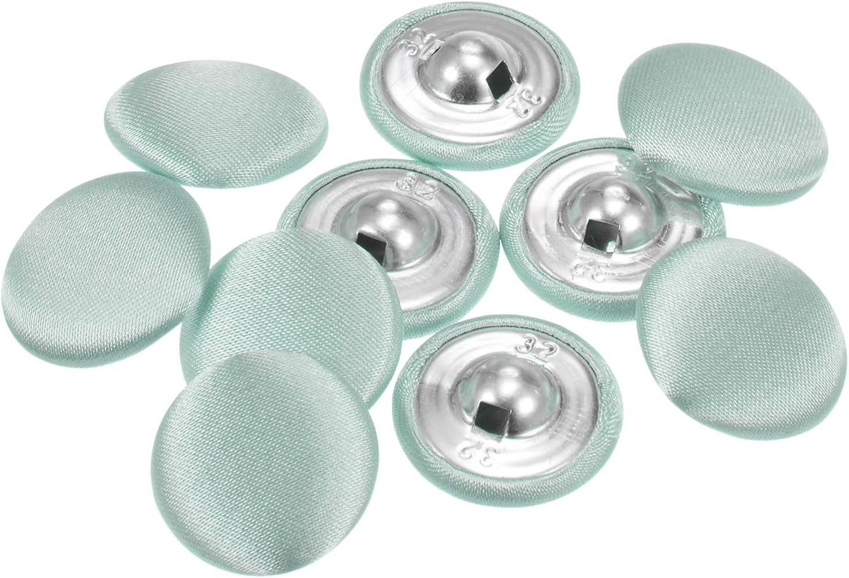 Knopen met stoffen bekleding 20mm satijnen stof bekleed naaiknopen ronde knutselknopen metalen schacht oogknopen vintage voor jas kleding jasje blazer pakken DIY