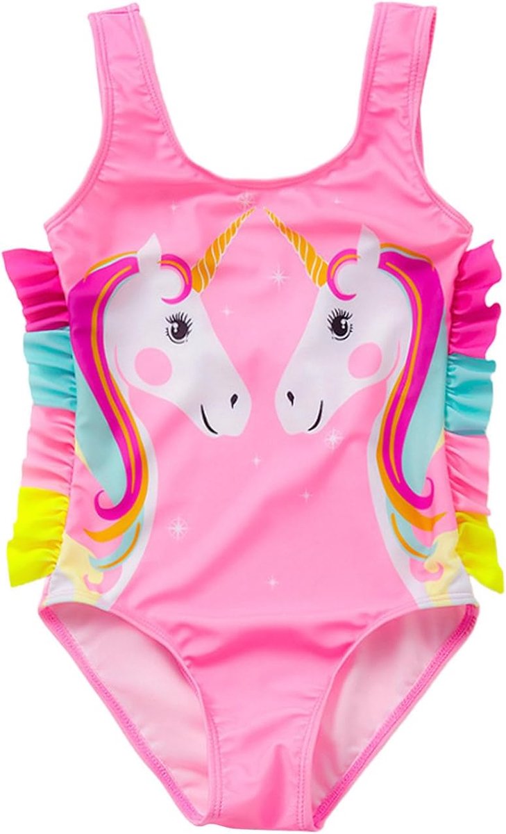 Badpak voor meisjes, eendelig badpak voor meisjes, schattig badpak voor kinderen van 3 tot 8 jaar
