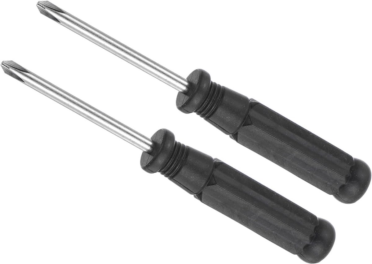 kruiskopschroevendraaier, 4,0 mm maat 108 mm lengte, koolstofstaal kleine kruiskopschroevendraaiers met antislip zwart handvat - (Toepassingen: voor bril, horloge of laptop), 2-delig