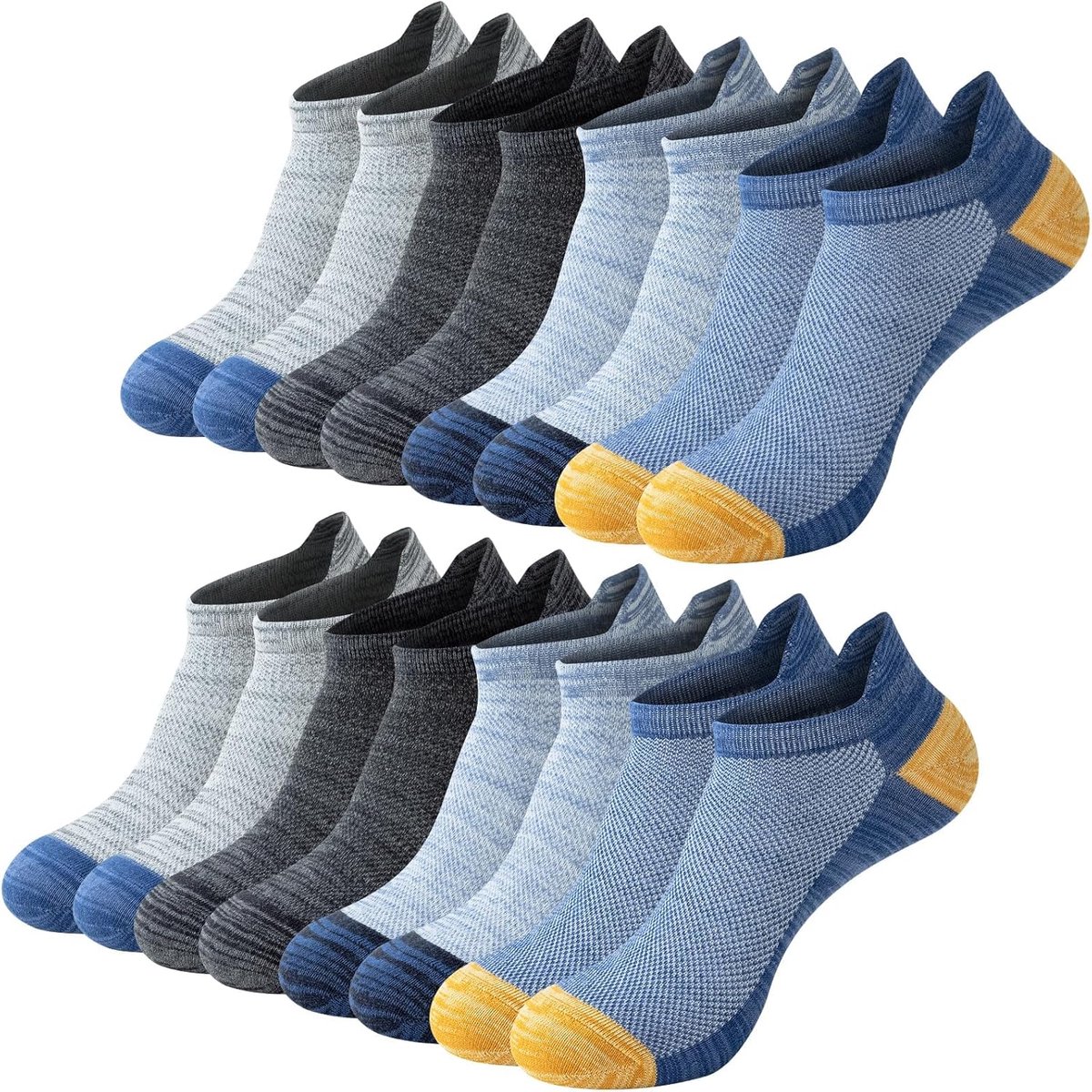 Sokken, 8 Paar Lage Sneakersokken voor Mannen en Vrouwen, Ademende Katoenen Sokken voor Sport, Hardlopen, Wandelen, Werk, Casual, School, Multipack