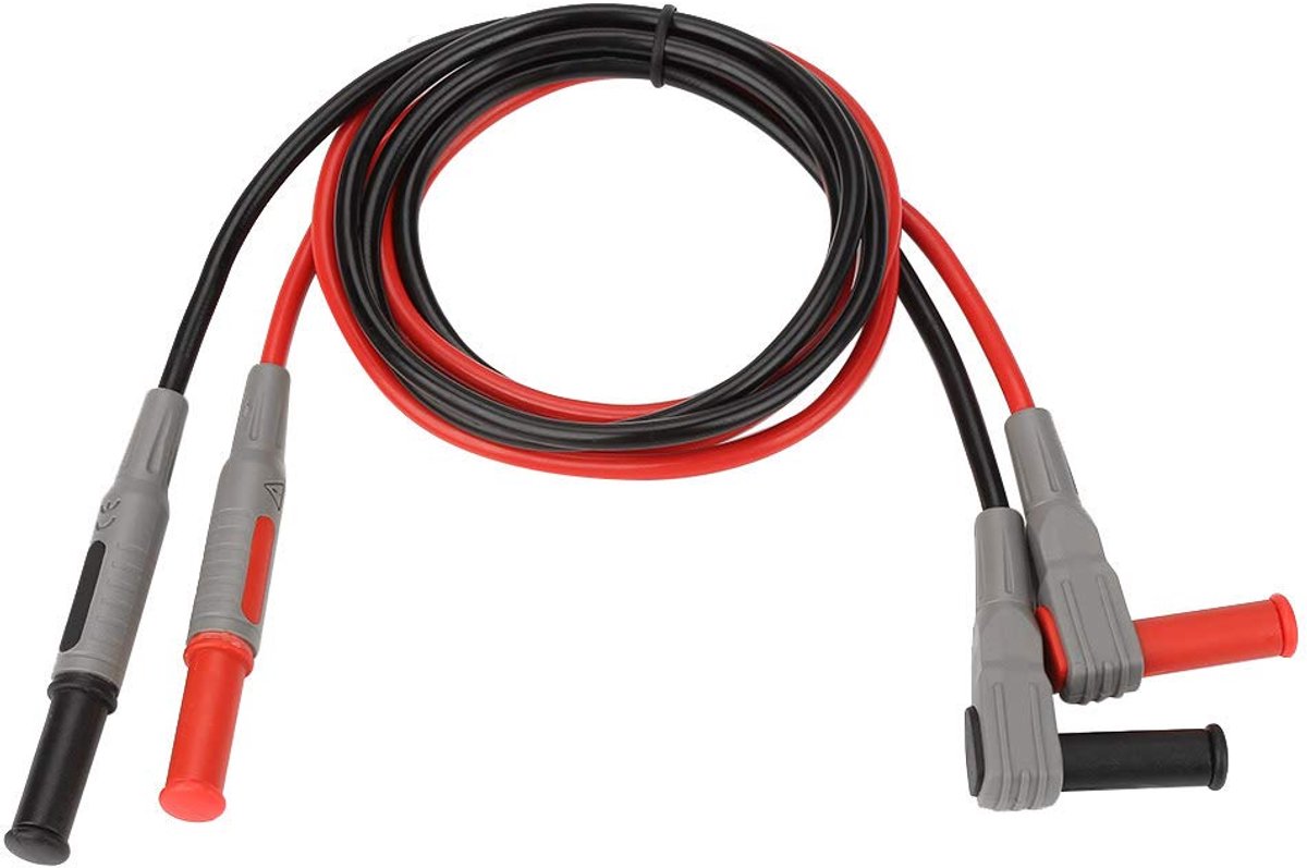 Veiyi 2 stuks P1033 4 mm meetkabel, zwart en rood meetkabels, multimeterkabel, geschikt voor verschillende testscenario's en apparaten