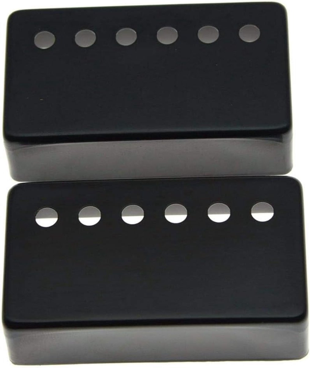Set van 2 Humbucker Gitaar Pickup Covers Messing Humbucker Pickup Covers 49,2mm/52mm Poolafstand Past op de meeste Gibson Les Paul Zwart