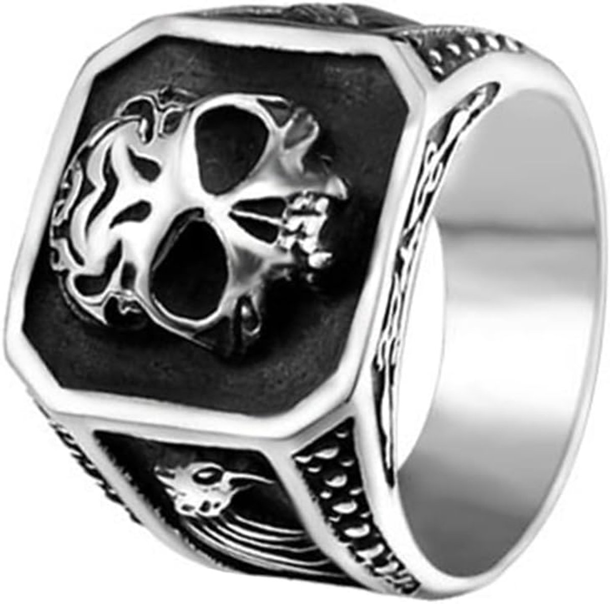 Ringen voor heren, roestvrij staal, doodskop, schedel ring, punk