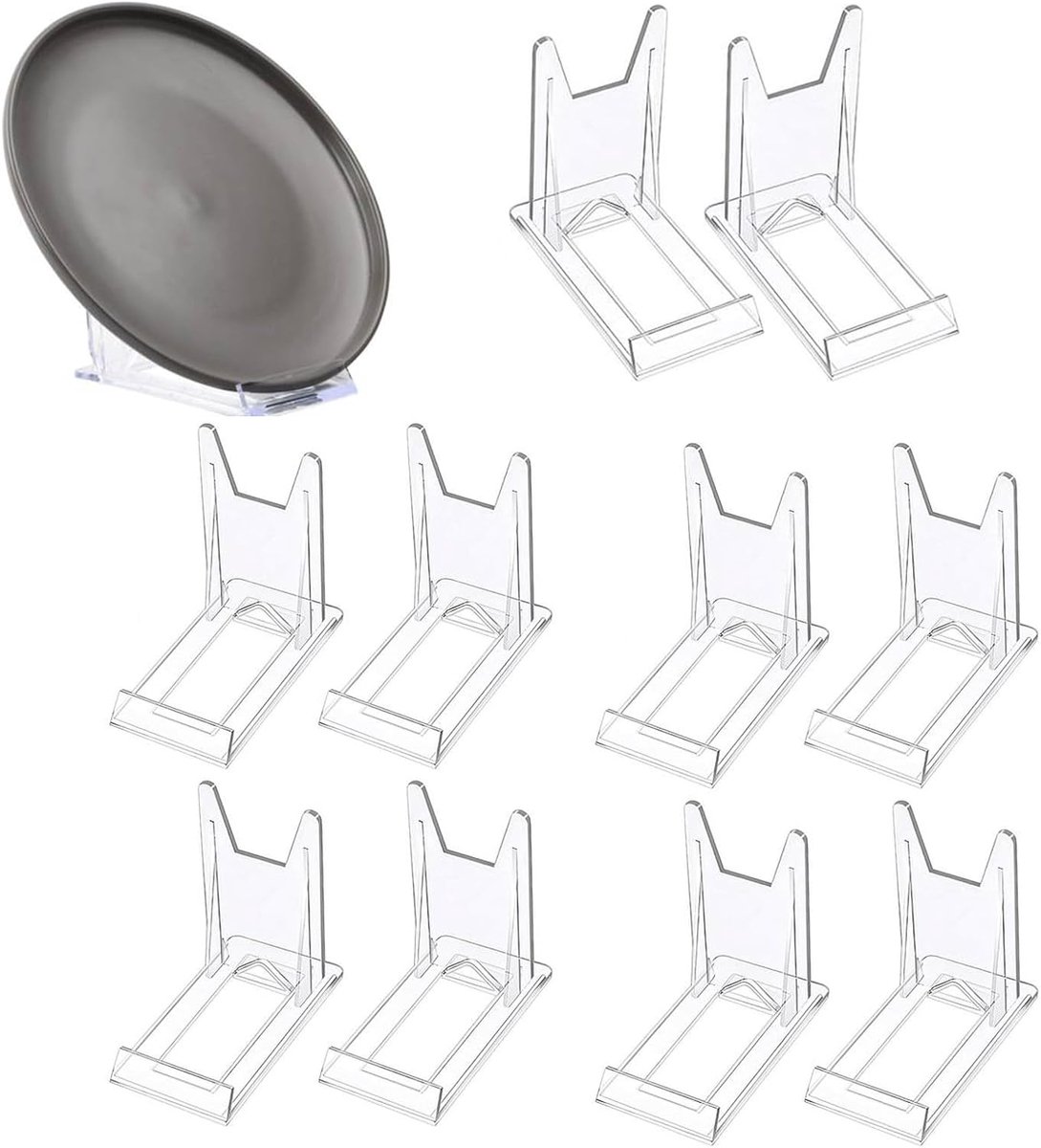 Acryl standaard 12 stuks - transparant kunststof - verstelbare bordhouder - ideaal voor foto- en productpresentatie - ShopVlot