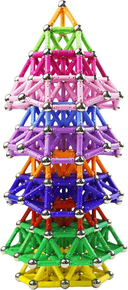 Magnetische bouwstenen voor kinderen, STEM-set met magnetische staven voor kinderen vanaf 6 jaar, 3D-puzzel, magnetisch bouwspel, cadeau voor jongens en meisjes (144 stuks)