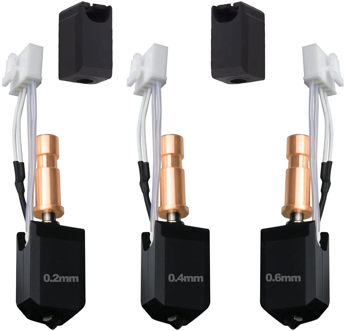 3-pack verbeterd, snel opwarmend Cobra S1 Hotend-kit (0,2/0,4/0,6), 3D-printerextruder van keramiek, Cobra S1 combo-kit bevat 3 verbeterde hotends en 2 siliconen sokken