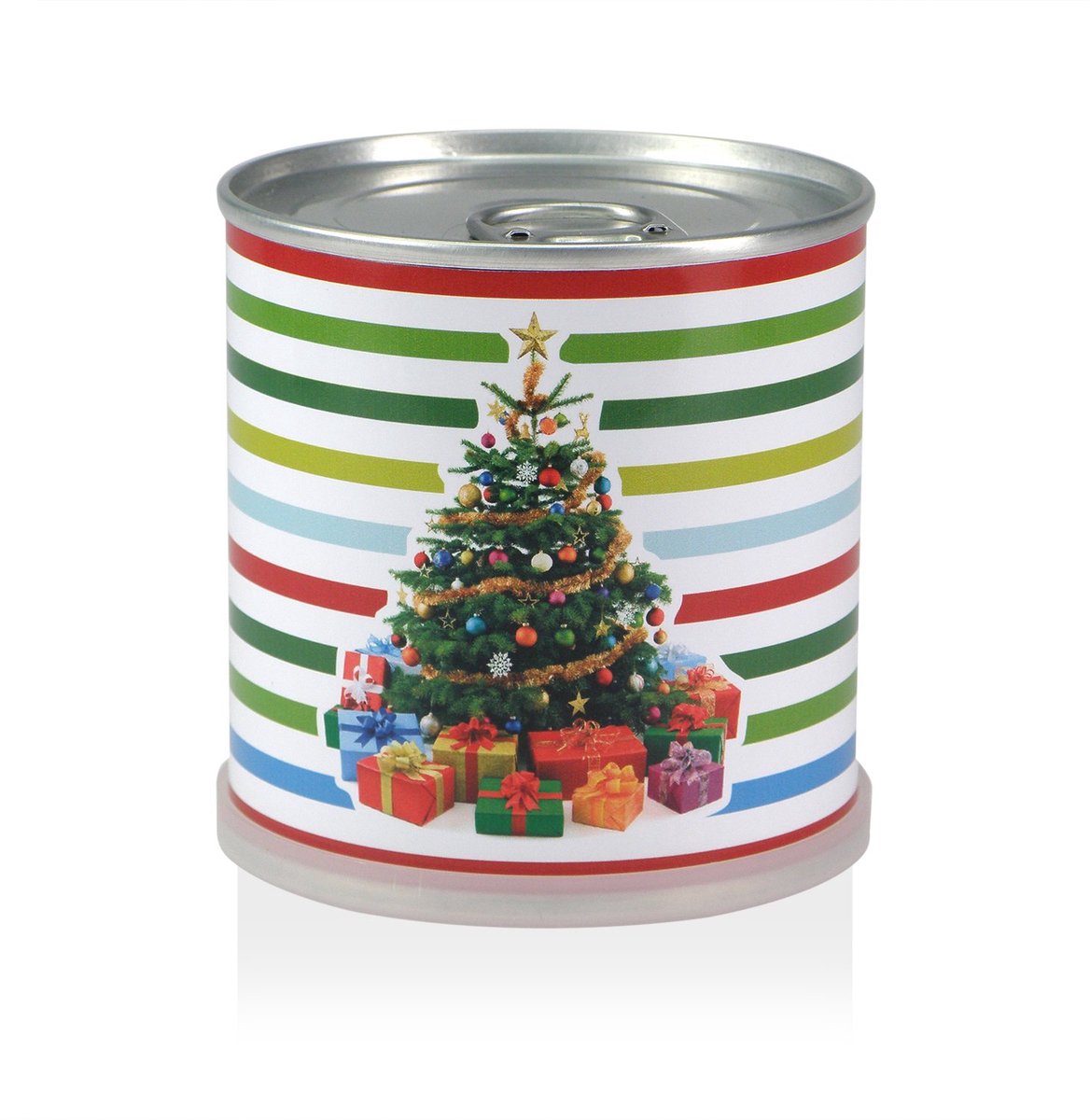 SnelShoppen - Kerstboom in blik - Kweekset met echte sparren, biologische zaden, kleurrijke strepen, geweldig cadeau voor feestdagen, adventskalender,