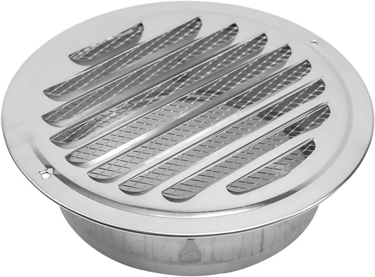 Ventilatiegril Roestvrij Staal - Luchtgril Muur - Luchtcirculatie Verbeteren - Insectenwerend Mesh - 150mm - Zilver