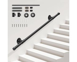 Leuningen voor trappen, Sunowl 1 m trapleuning voor binnen buiten, veiligheid wandgemonteerde handrails voor oudere kinderen met een handicap, antislip industriële smeedijzeren leuning leuning