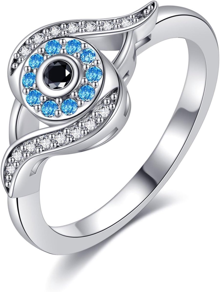 Ring met boze oog sterling zilver Turkse ringen met boze oog Nazar-amulet sieraden met boze oog voor vrouwen