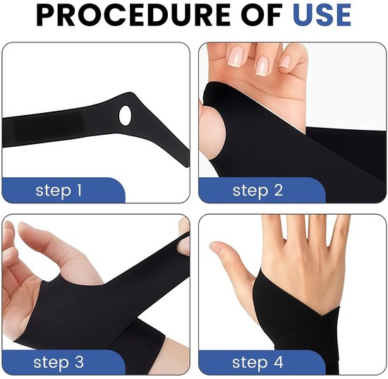 12-delige Set Artritis Handschoenen, Duimbrace Rechts, Duimbrace Links, Gewrichtssteun voor Haakliefhebbers, Breiers, Kunstenaars voor Haken, Breien, Naaien (Zwart) — afbeelding 3