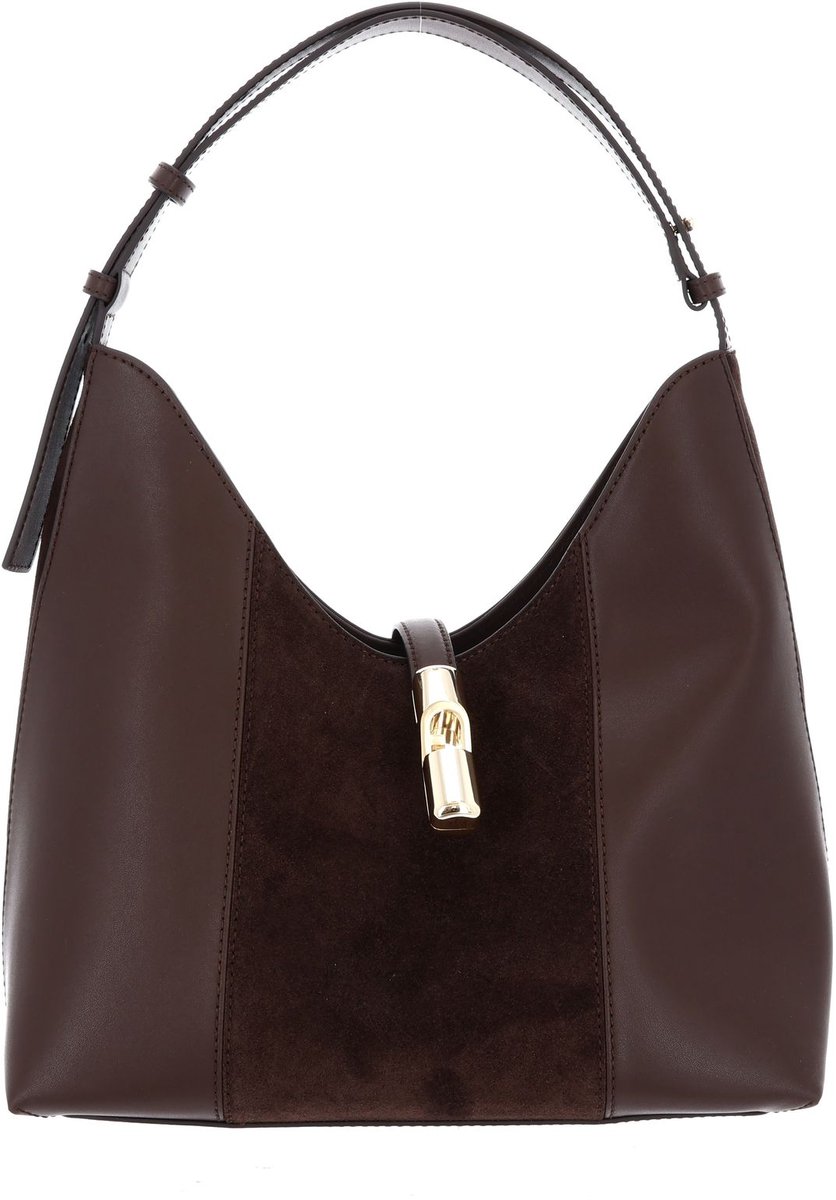 FURLA Leren schoudertas Goccia Hobo Toni Espresso donkerbruin