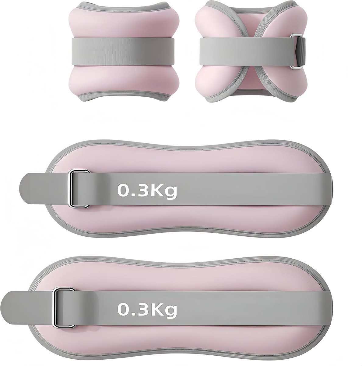 SnelShoppen - 2 Stuks Polsgewichten, Enkelgewichten, Gewichten voor Handen en Voeten, Pilates Gewichten voor Armen en Benen, 0.3kg, Roze