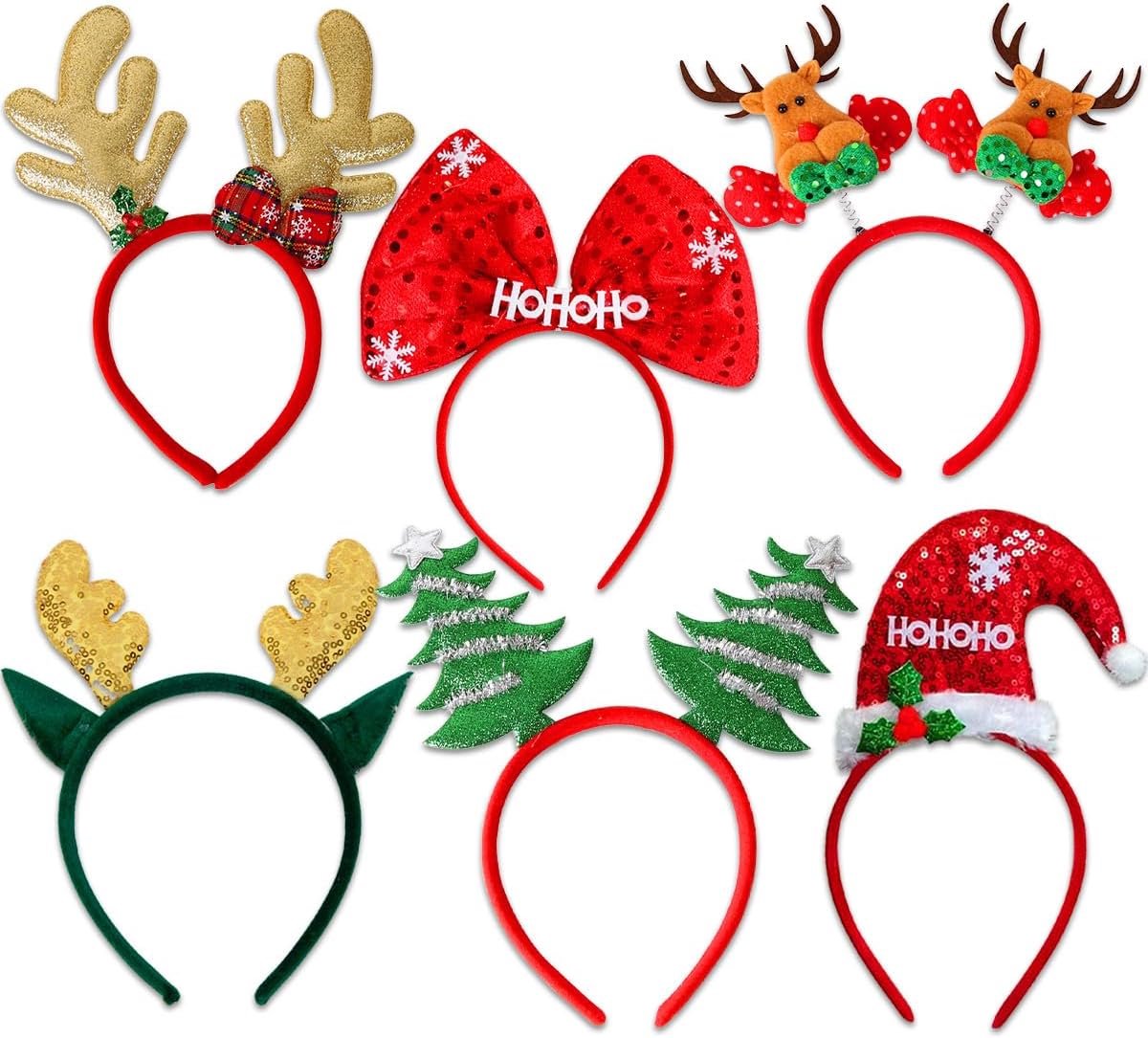 diadeem Rendier Kerstboom Diadeem Kerstdiadeem Kersthaarband Voor Kinderen Voor Vrouwen En Volwassenen – 6 Stuks