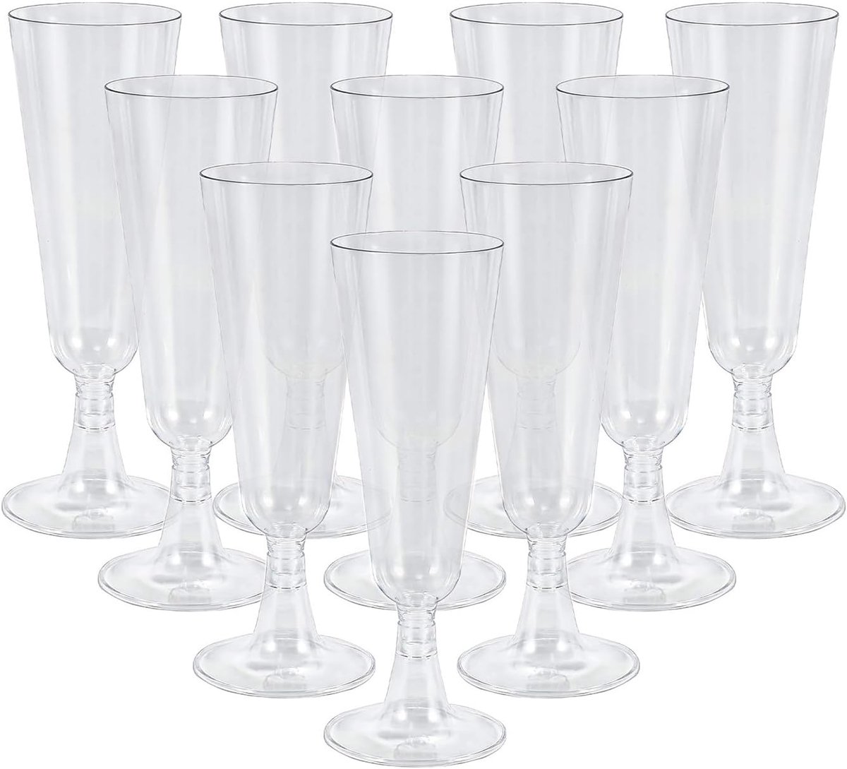 50 Stks Heldere Plastic Champagnefluiten, 160ml/5oz Herbruikbare Prosecco Glazen, Stevige Plastic Champagnefluiten, Elegante Wijnglazen voor Bruiloft, Feest, Verjaardag