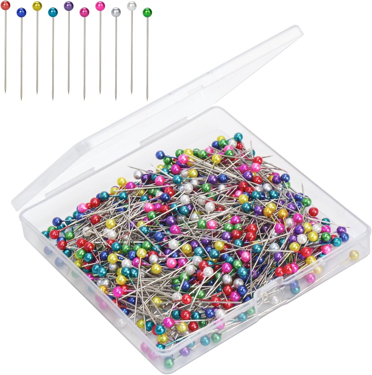 spelden met kop, 600 stuks spelden met 38mm kunststof kop voor sieraden maken, naaien en handwerk, knutselen en naaiprojecten