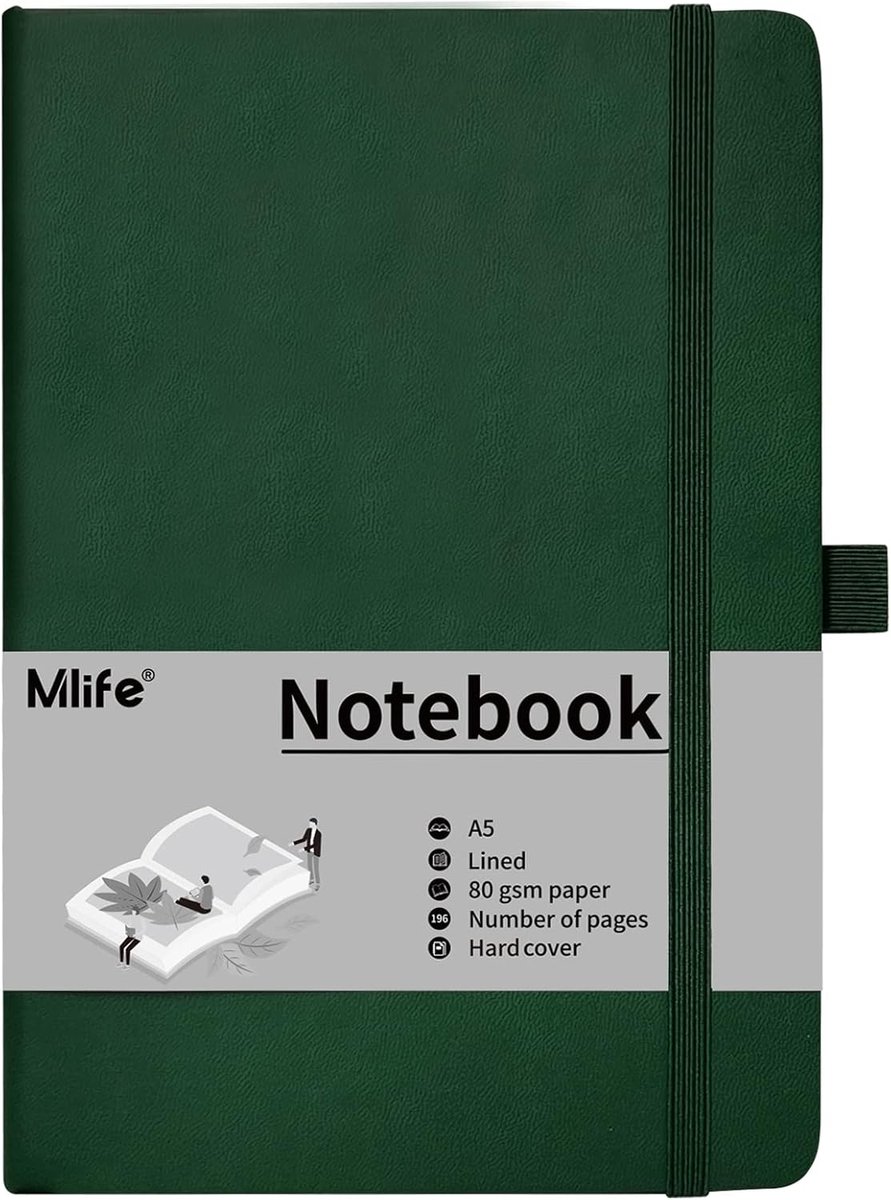 A5 journal notitieboek - hardcover met elastische sluiting - 192 pagina's - ideaal voor notities - ShopVlot