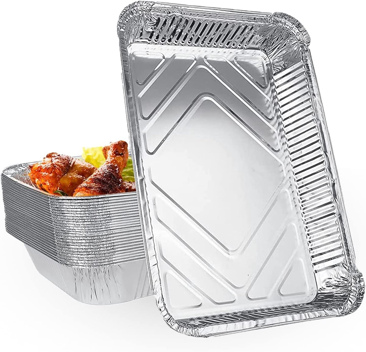 SnelShoppen - 30 Stuks Wegwerp Aluminium Bakken 2200ml | BBQ, Oven en Catering Trays, Ideaal voor Feestjes, Buffet, Camping en Keuken | 315x205x50mm
