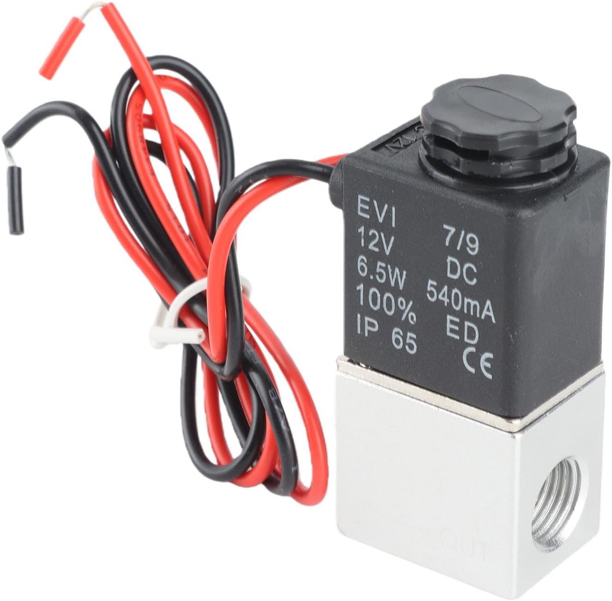 Pneumatische Solenoid Ventiel 12V - Aluminium - Normaal gesloten - Snelle schakeling - ShopVlot