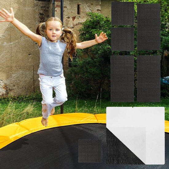 Trampoline Reparatieset - Trampoline Patch - Trampoline Onderhoud - Weerbestendige Lijm - 20 x 16 cm - Zwart — afbeelding 2