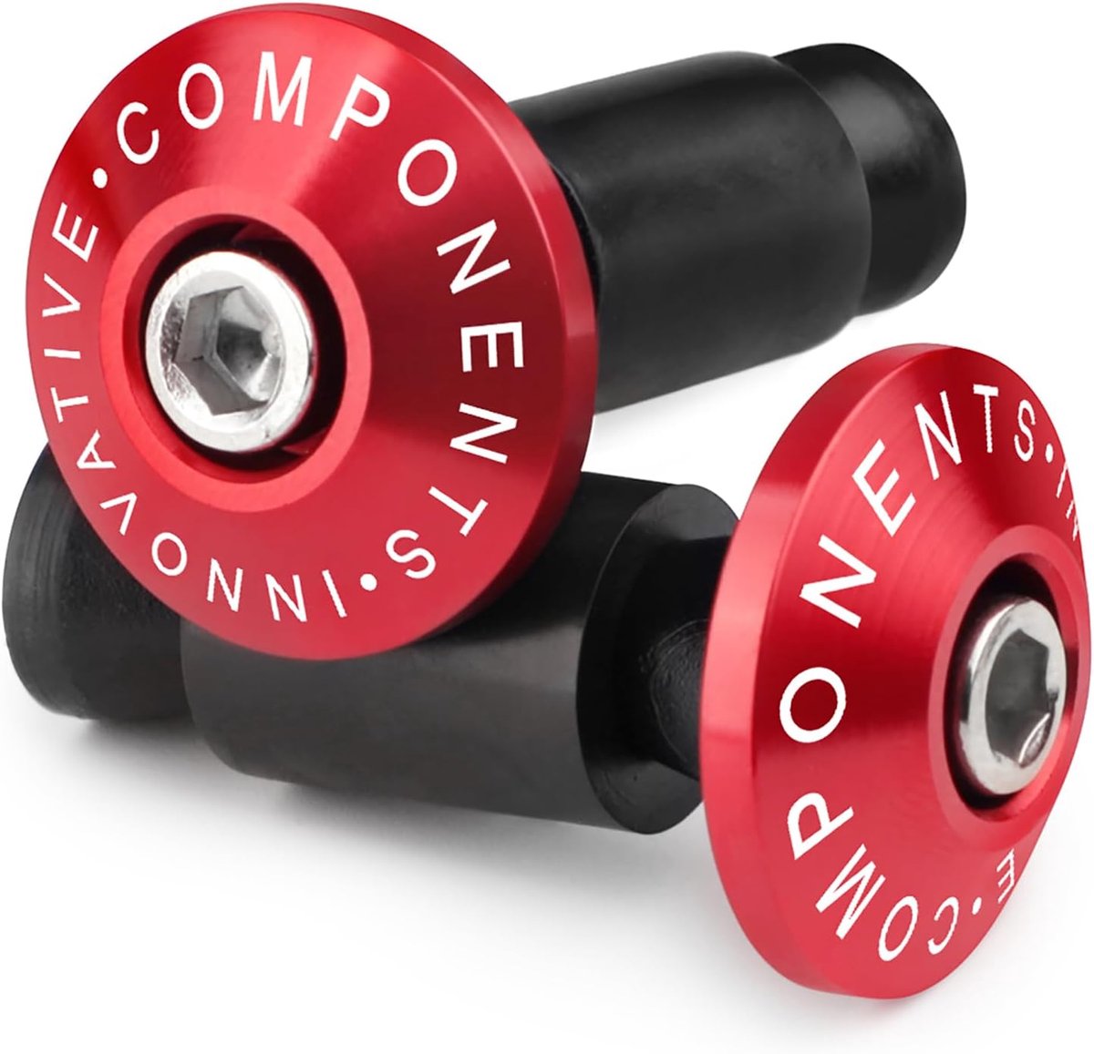 SnelShoppen - Universele Handvatklemmen voor Stuur van 22 mm (7/8 inch) - CNC Aluminium + Rubber - Vibration Reducers voor Motor en MTB - Rood - Set v