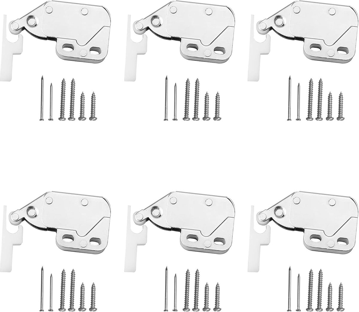 6Pcs Mini Latches, Touch Release Catch Latches, Metal Automatic Spring Latches, Push to Open, for Cabinet, Doors with - ShopVlot