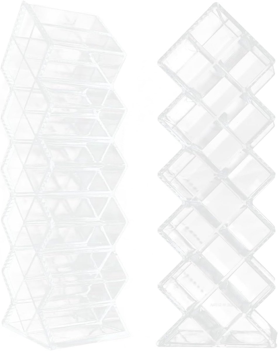 Lipstick Organizer, 2 Pieces, 16 Slots, Lipstick Holder Storage Rack for Makeup Cosmetic Display Stand, Transparent - ShopVlot