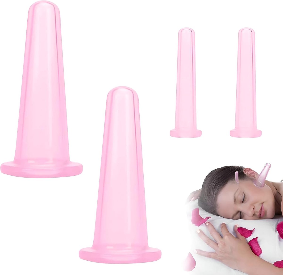 4 pieces cupping for face, face, face, face, cups, silicone vacuums, can smooth cellulite and fascia bags and improve - ShopVlot