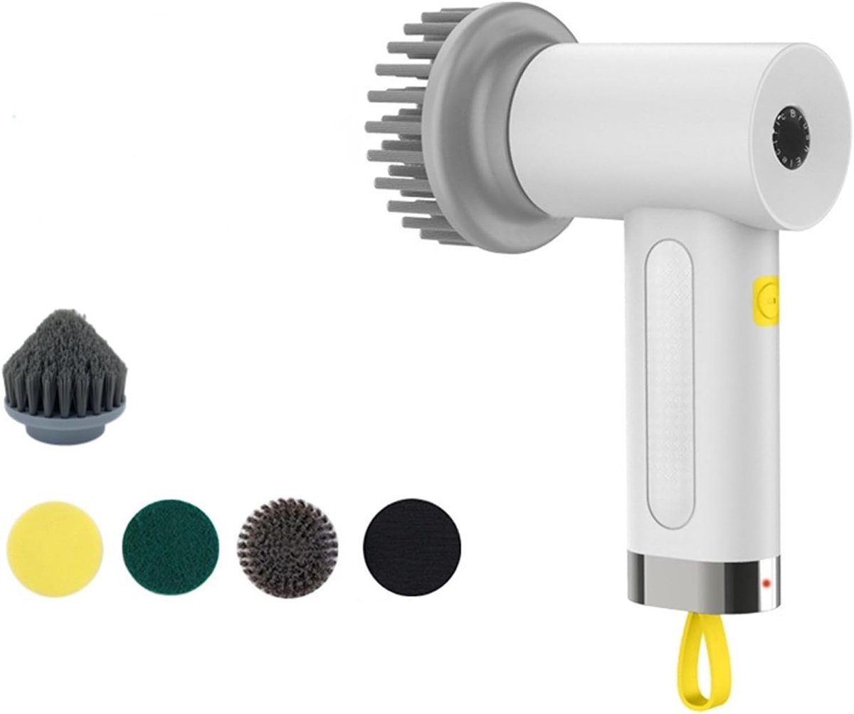 Yolispa Electric Cleaning Brush, Household with 5 Brush Heads, Electric Brush for Brushing, 2 Speeds, Cordless - ShopVlot