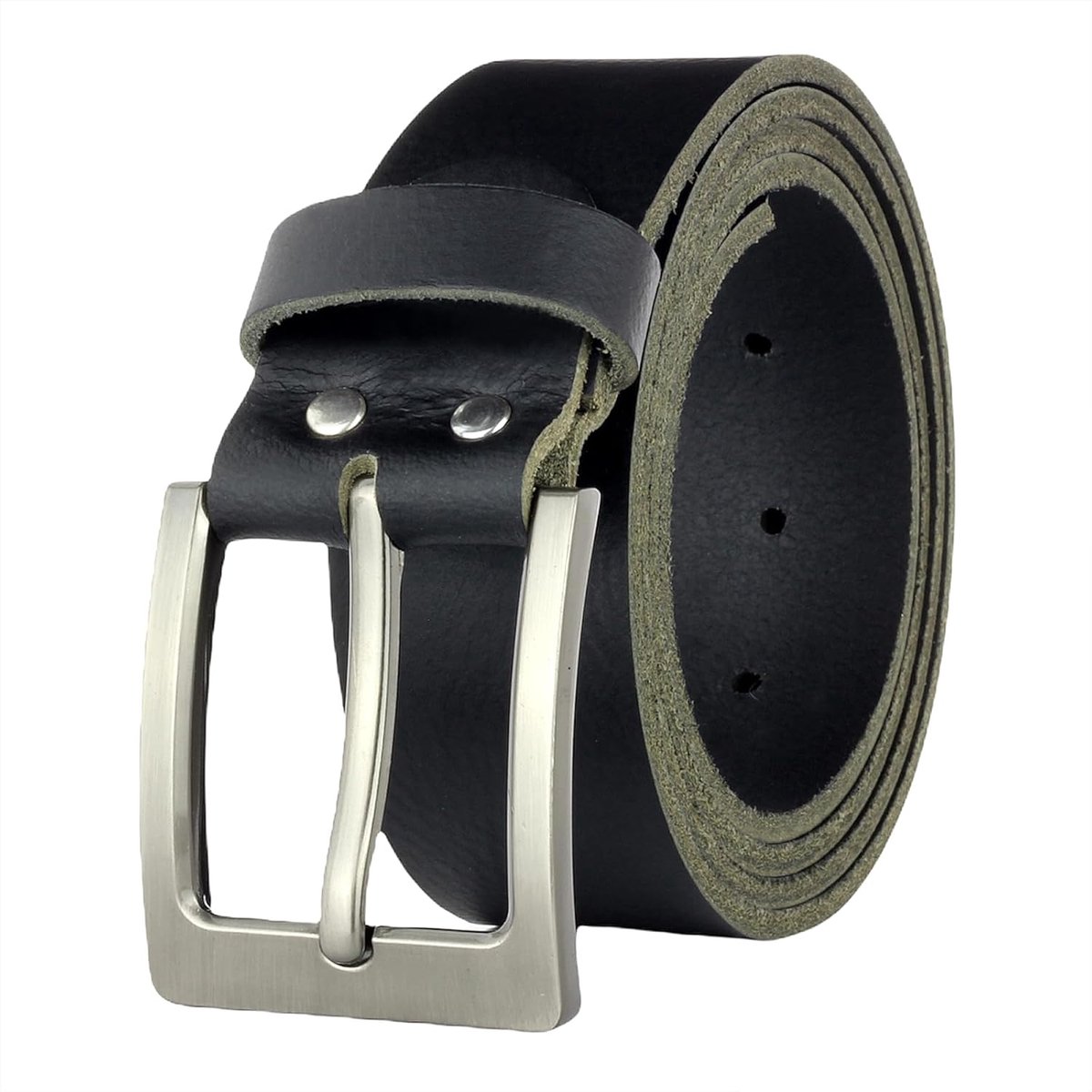 Riem leren riem zwart 4 cm breed volledig lederen jeansriem dames heren rundleer handgemaakt echt leer MADE IN GERMANY NIEUW #4MVL121