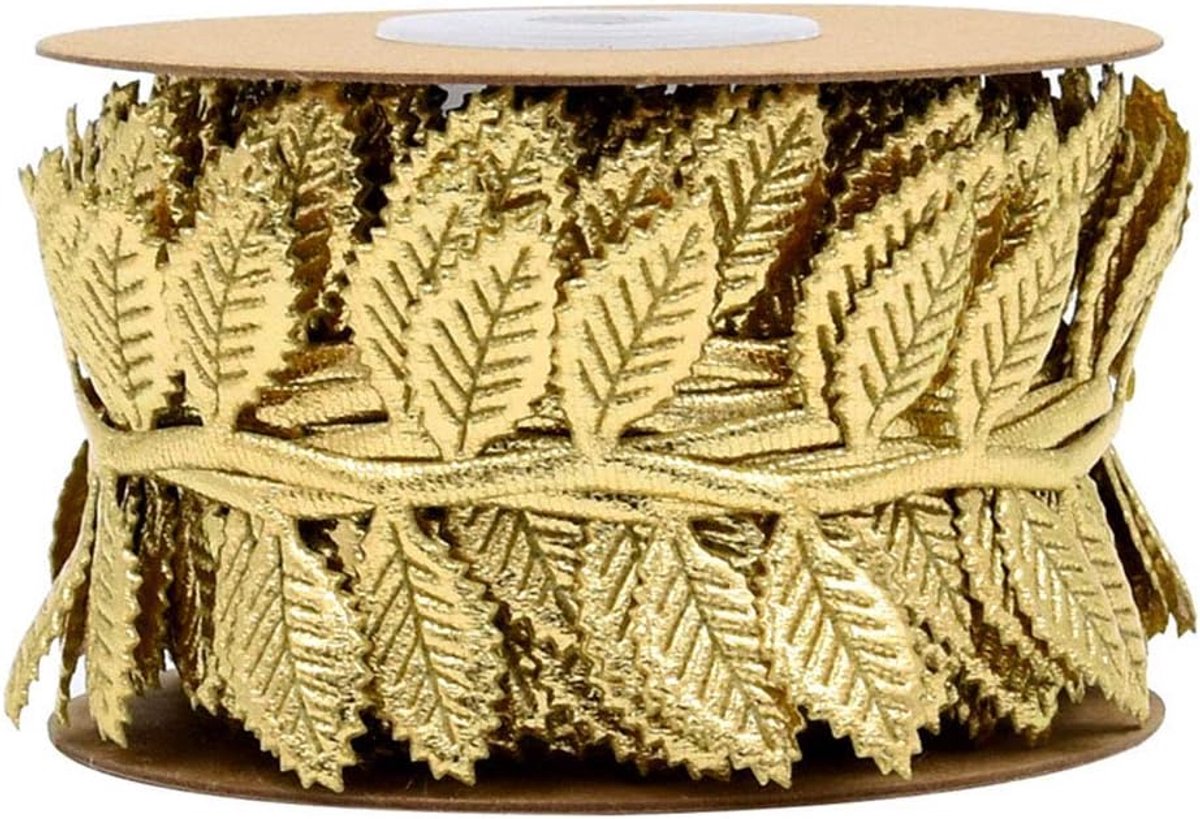 10 m lang goudkleurig bladlint voor slingers, DIY handwerk en feest, bruiloft, woondecoratie