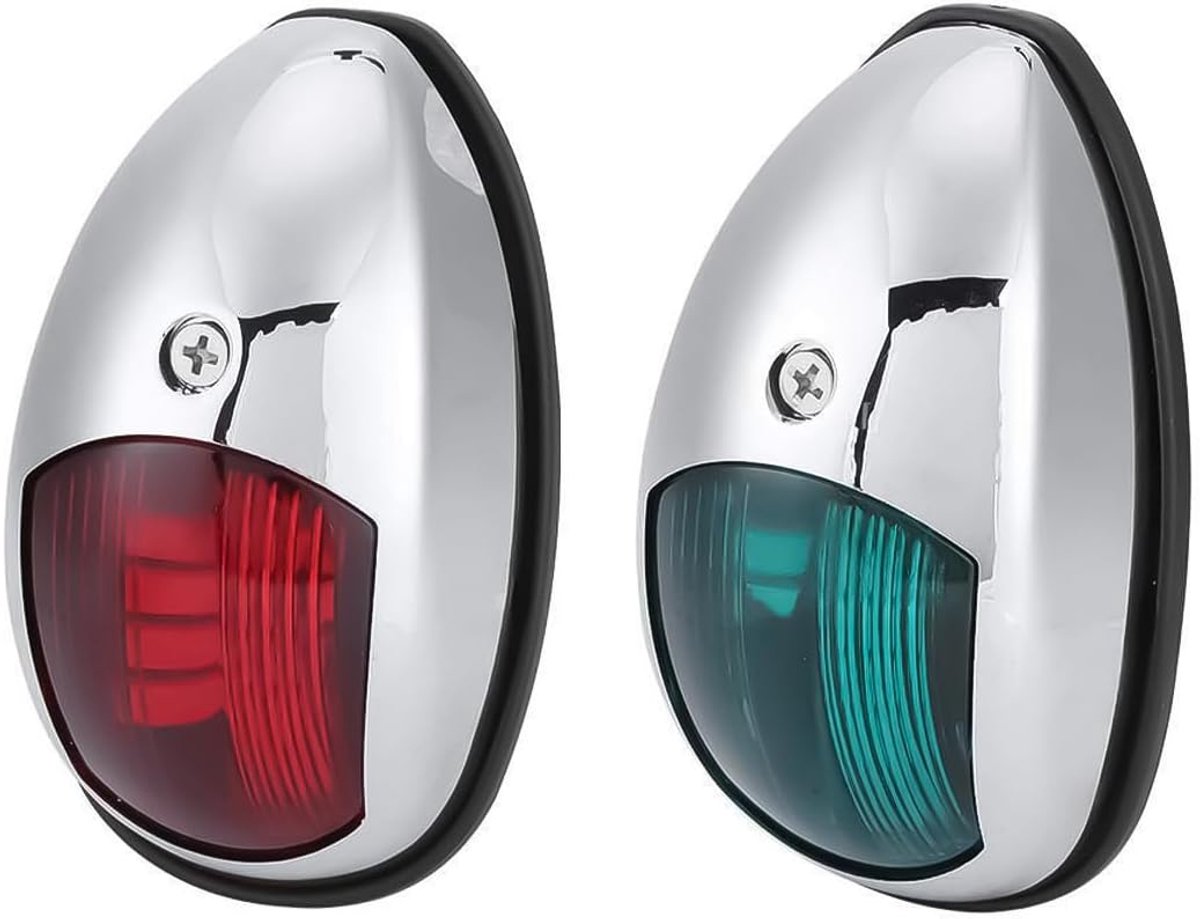 2 stuks 12V marine rood en groen led-navigatielicht, waterdicht navigatielicht groen stuurboord rood bakboordlicht, aan de zijkant gemonteerd, geschikt voor boten tot 20 meter