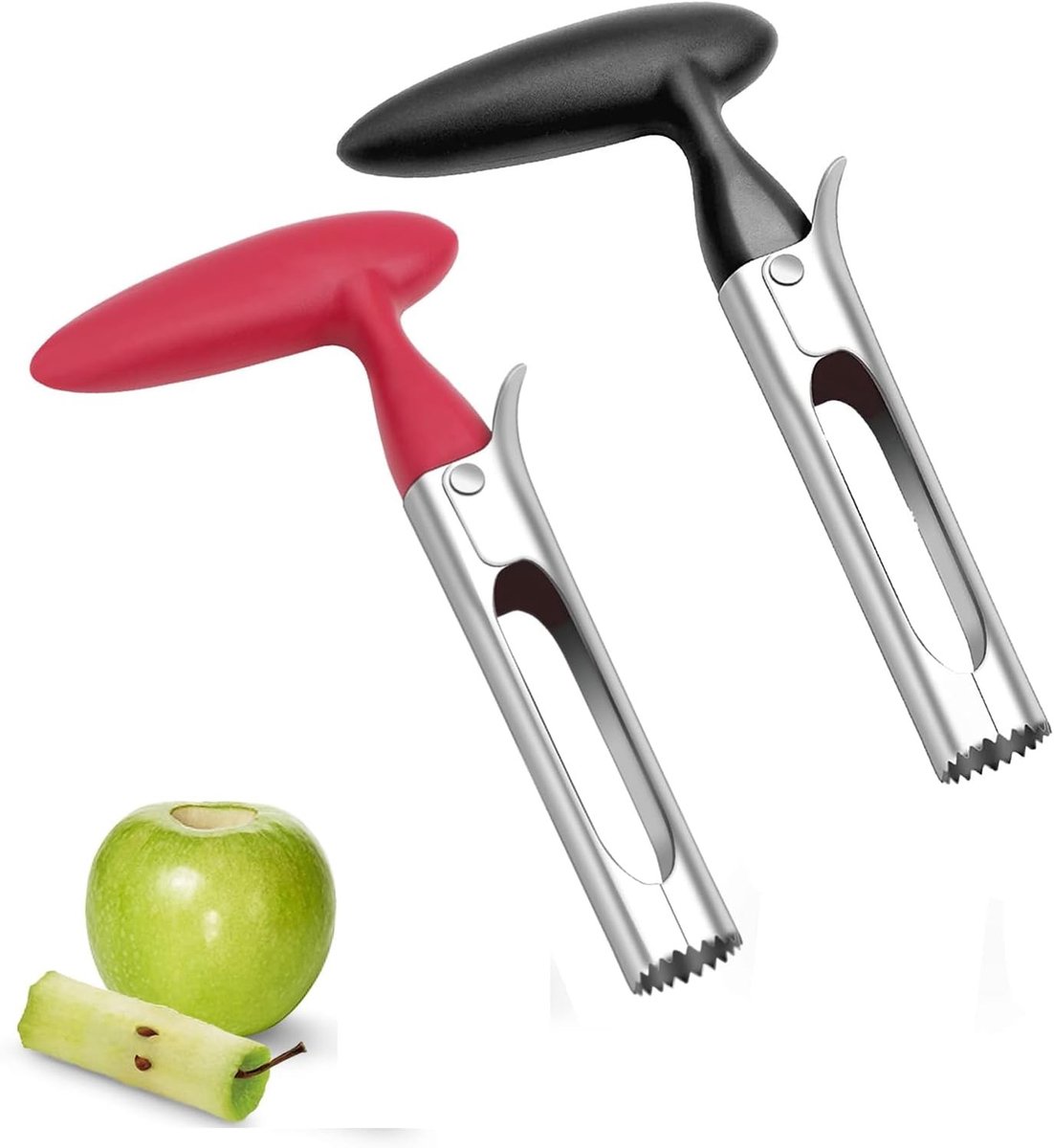 Appelkern verwijderaar met roestvrijstalen mes, duurzaam handvat en eenvoudig in gebruik voor peren, paprika's en Fuji-appels in de keuken.