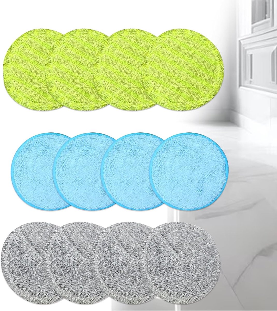 Pads Geschikt 12 Stuks,16 Cm Microvezel Vervangende Moppads,Universele Elektrische Vervangende Dweilpads Floating Mop M30457,Floating Mop Vervangende Pads