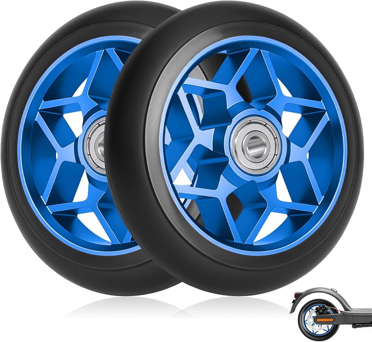 Wielen 110mm, 2 Stuks Scooterwielen en Lagers | Hardheid 88A, met ABEC-9 Lagers, Compatibel met Meeste Freestyle- en Stuntsteps