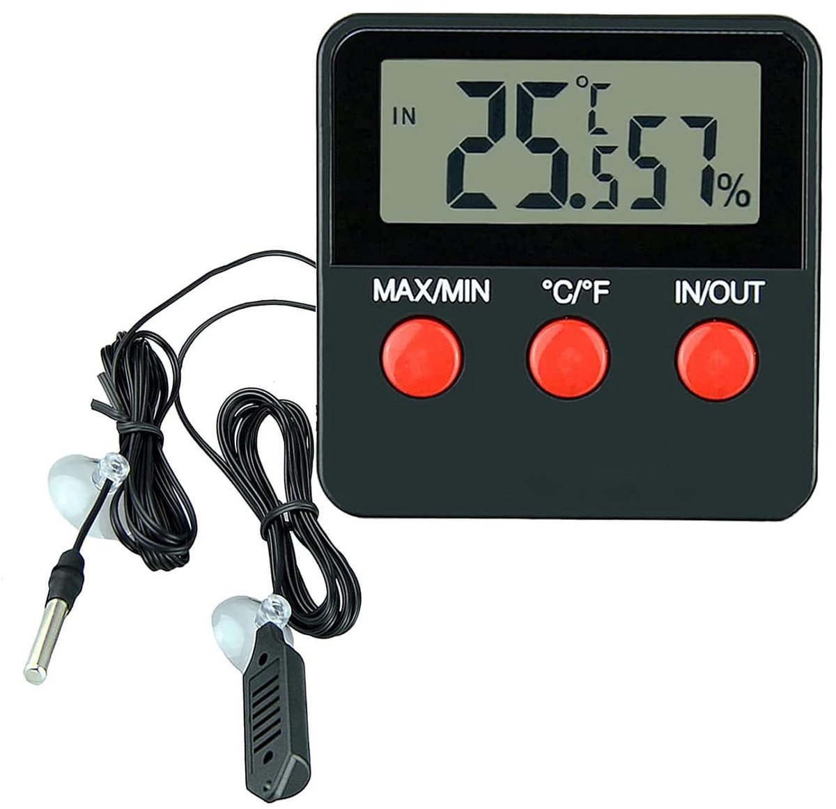 Thermometer en Hygrometer voor Reptielen Terrarium Ei Incubator Vochtigheidsmeter Afstandssondes voor Huisdieren Kamer Tankkooi Incubator Broedmachine Binnen Buiten
