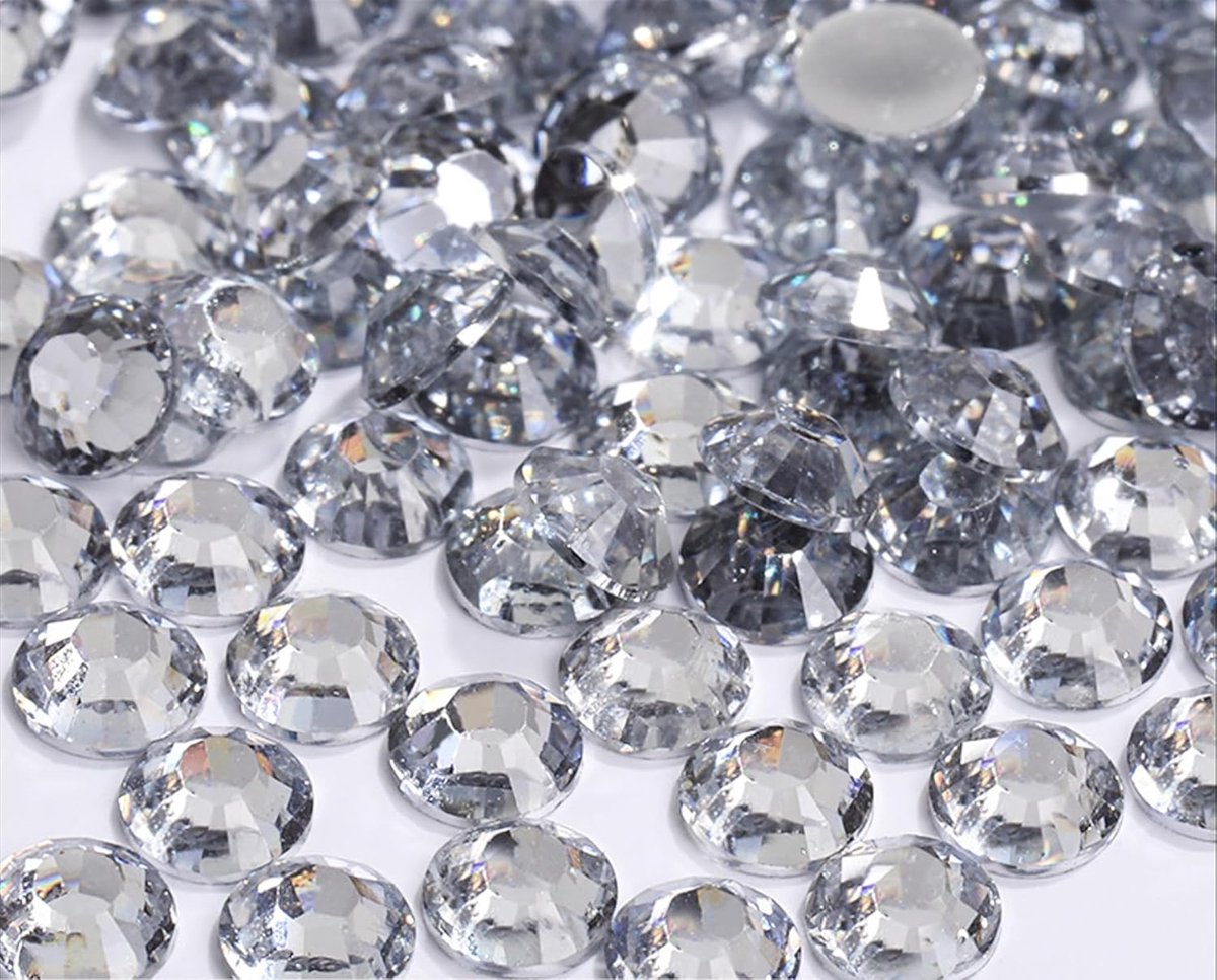 3000 stuks SS20 strass-steentjes, 5 mm, ronde strassteentjes voor schoenen, stof, nagels, doe-het-zelf, kleding, telefoonhoesjes (wit)