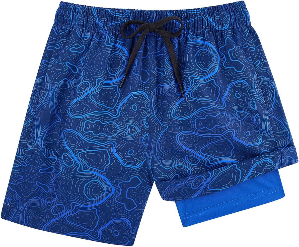Zwembroek voor jongens Sneldrogende zwemshorts Compressievoering Anti-chafe Boxershort Zwemkleding Strand Boardsurfshorts 7-18 jaar