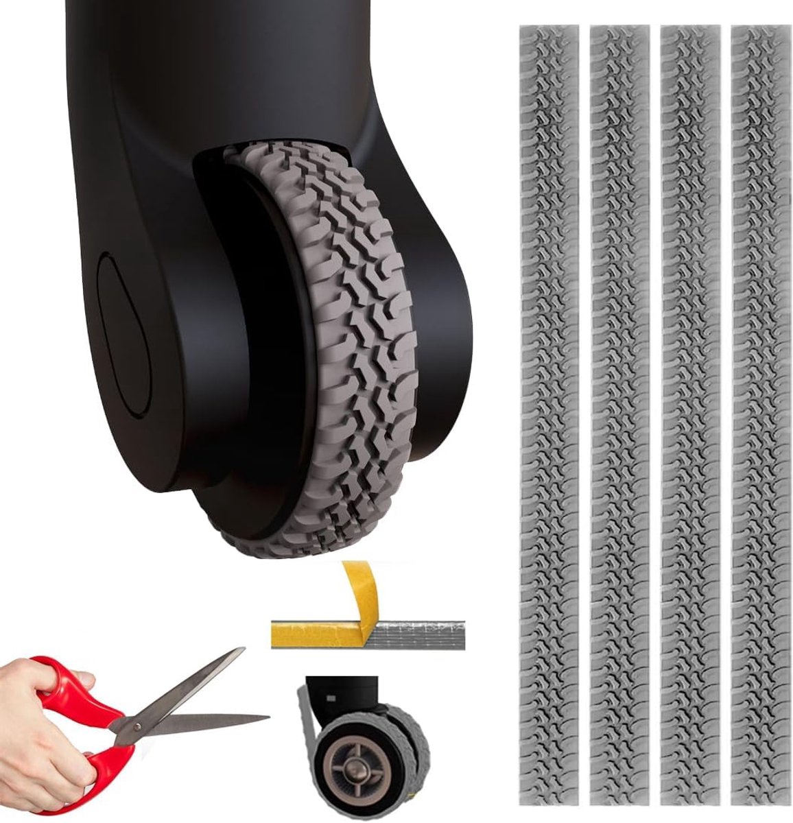 4 stuks wieldoppen voor bagage, wielbescherming, bagage, wielafdekking, trolley van antislip siliconen met ruisonderdrukking, voor kofferwiel