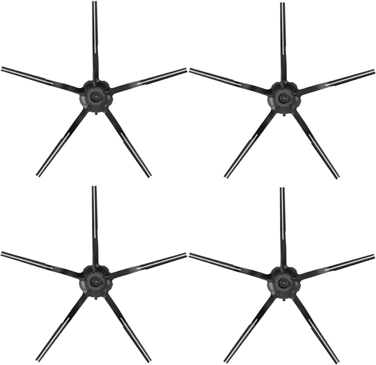 Borstels 5 Armen Zwart Vervanging Compatibel met Roborock S4 S5 S5 Max S6 S6 Pure S6 MaxV S7 Q7 Max S7 MaxV Ultra S7 Pro Ultra en E Serie 4 Stuks kit Accessoires