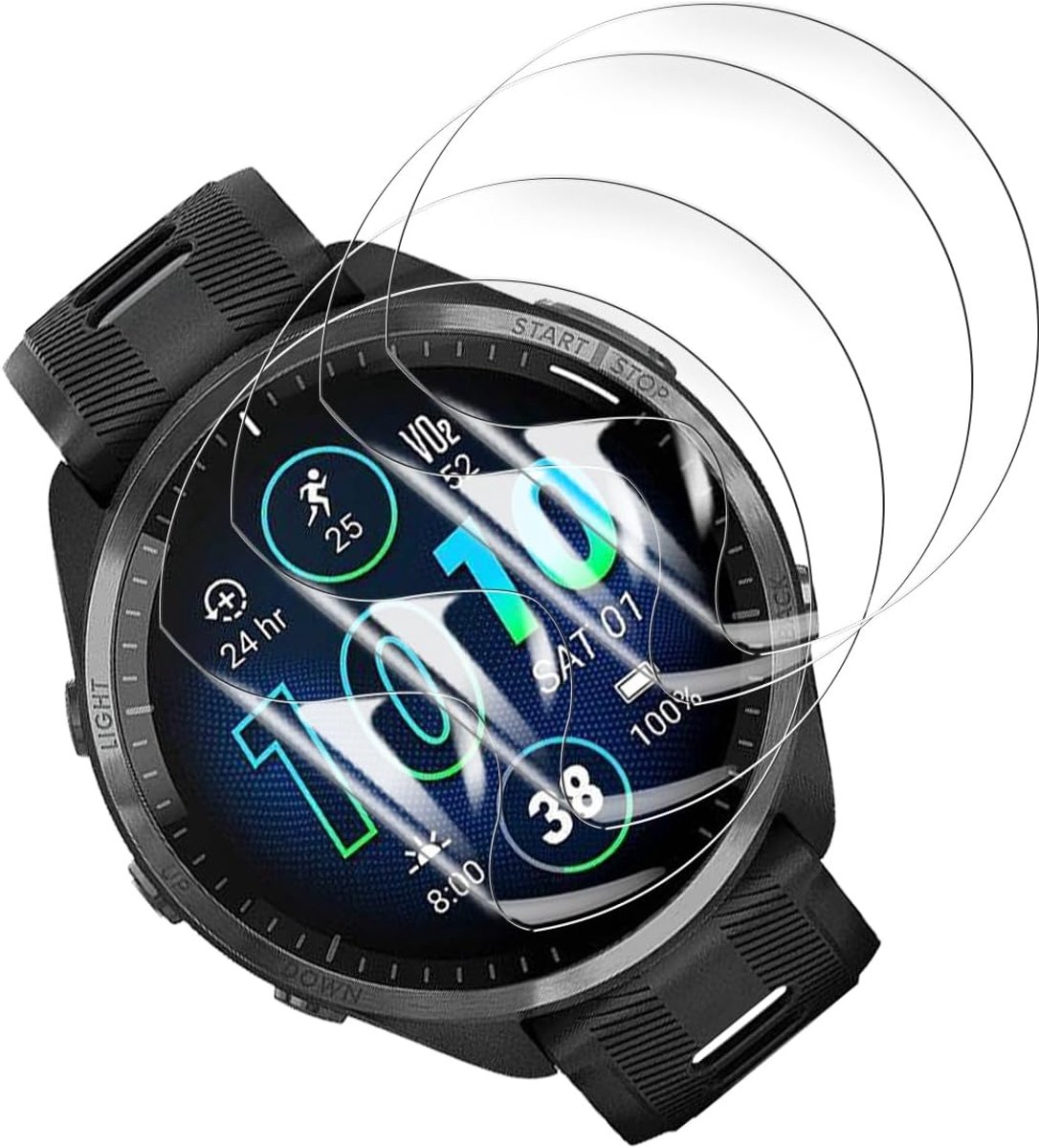 Displaybeschermfolie voor Garmin Forerunner 965 (geen gehard glas), flexibele TPU-folie, HD Ultra displaybescherming voor Garmin Forerunner 965, 4 stuks
