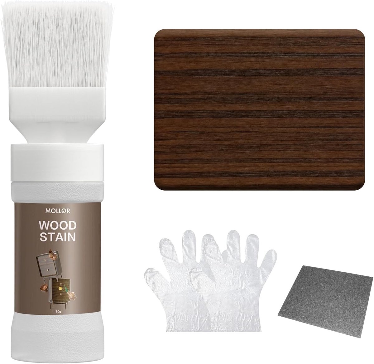 SnelShoppen - Houtbeits Waterbasis - Beits en Sealer in Één - Geen Primer of Topcoat Nodig, Sneldrogend, Laag Geur, Niet Giftig voor Binnen & Buiten M