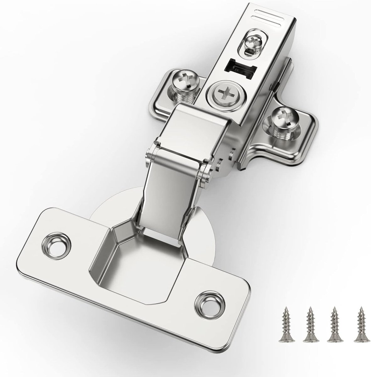 10 Stuks Interieur Deur Scharnieren voor Keukenkasten, 45mm Gatafstand met Hydraulische Veer voor Soepel Sluiten, Ideaal voor Kastdeuren en Kasten