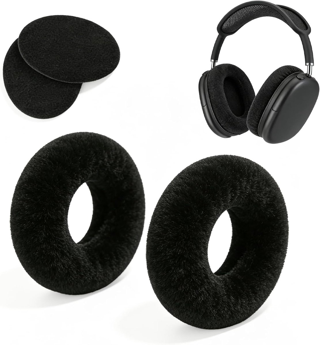 SnelShoppen - 2 Pack Zwarte Vervangende Oorkussens Compatibel met HD 545, HD 565, HD 580, HD 600, HD 650 - Comfortabel, Snelle Installatie, Geen Geree