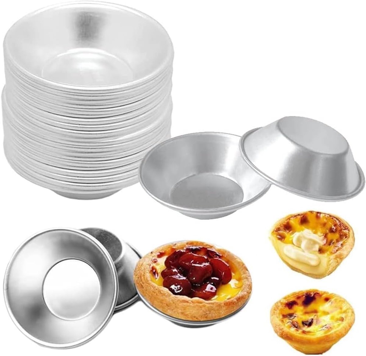 Cakevormpjes 30 stuks - Aluminium folie - Oven- en vriezerbestendig - Ideaal voor muffins en kleine cakes - ShopVlot