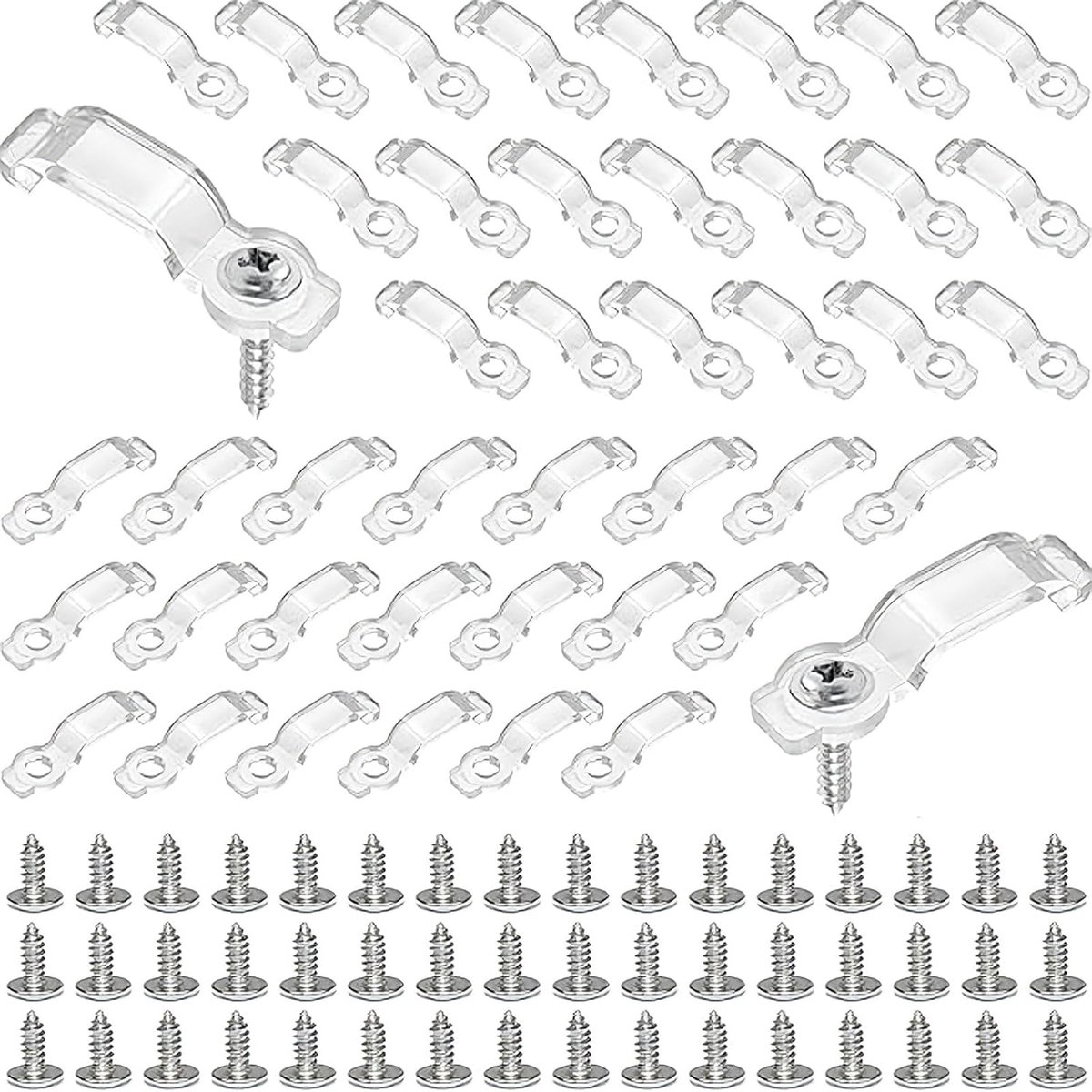 140pcs Light Strip Holder Mount, LED Strip Attachment with Screws, LED Strip Holder, Waterproof Neon LED Strip Holder - ShopVlot