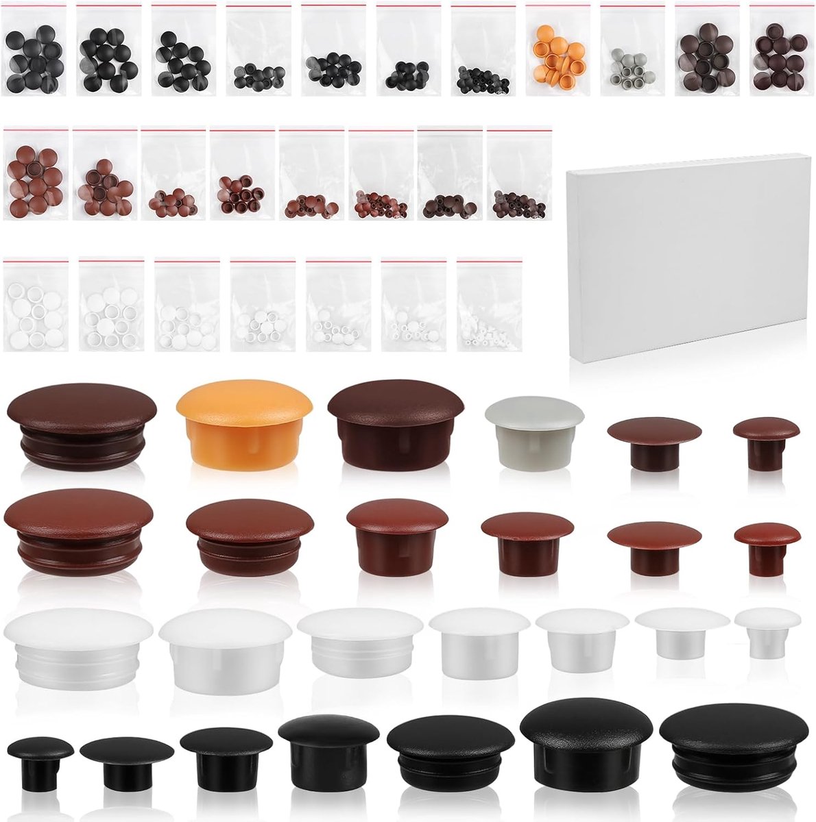 Cover caps voor boorgaten - 300 stuks - 6 kleuren - ideaal voor meubels - ShopVlot
